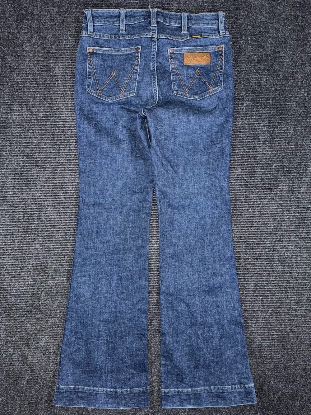 Wrangler Retro High Rise Trouser Stretch Jeans 28 x 32.5 Dark Blue Denim Western